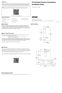Thumbnail of document Guide - PT-510/PT510W Submersible Pressure Transmitter